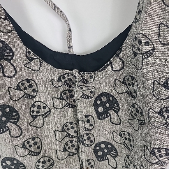 Kathmandu Imports Bag Purse Crossbody Handmade Black Grey Mushroom Print - Picture 3 of 6